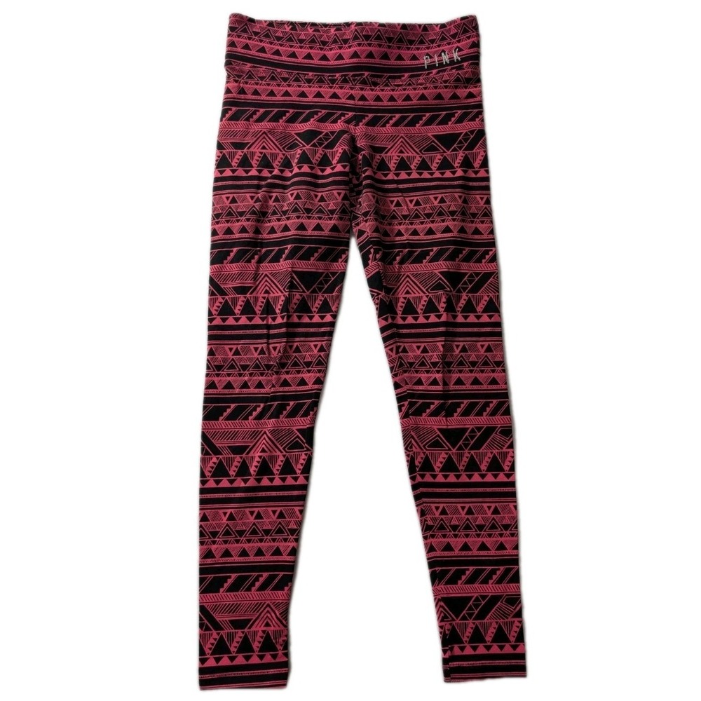 Victoria's Secret PINK Tribal Aztec‎ Print Leggings Black Pink XS 2013 Y2K